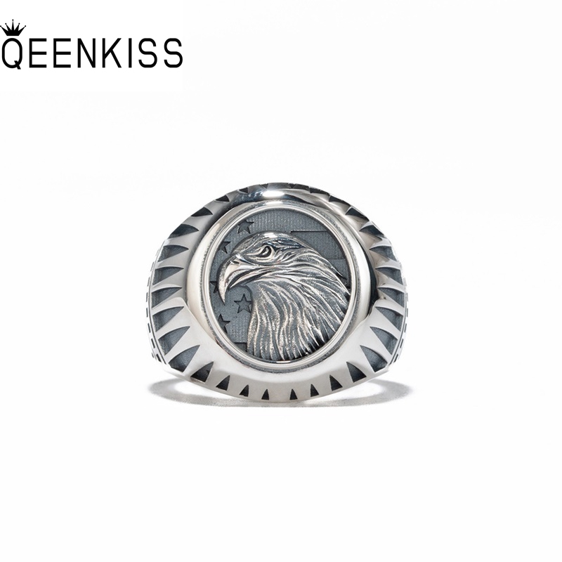 Men'S Grooming Gifts - QEENKISS 925 فضة خمر خواتم النسر