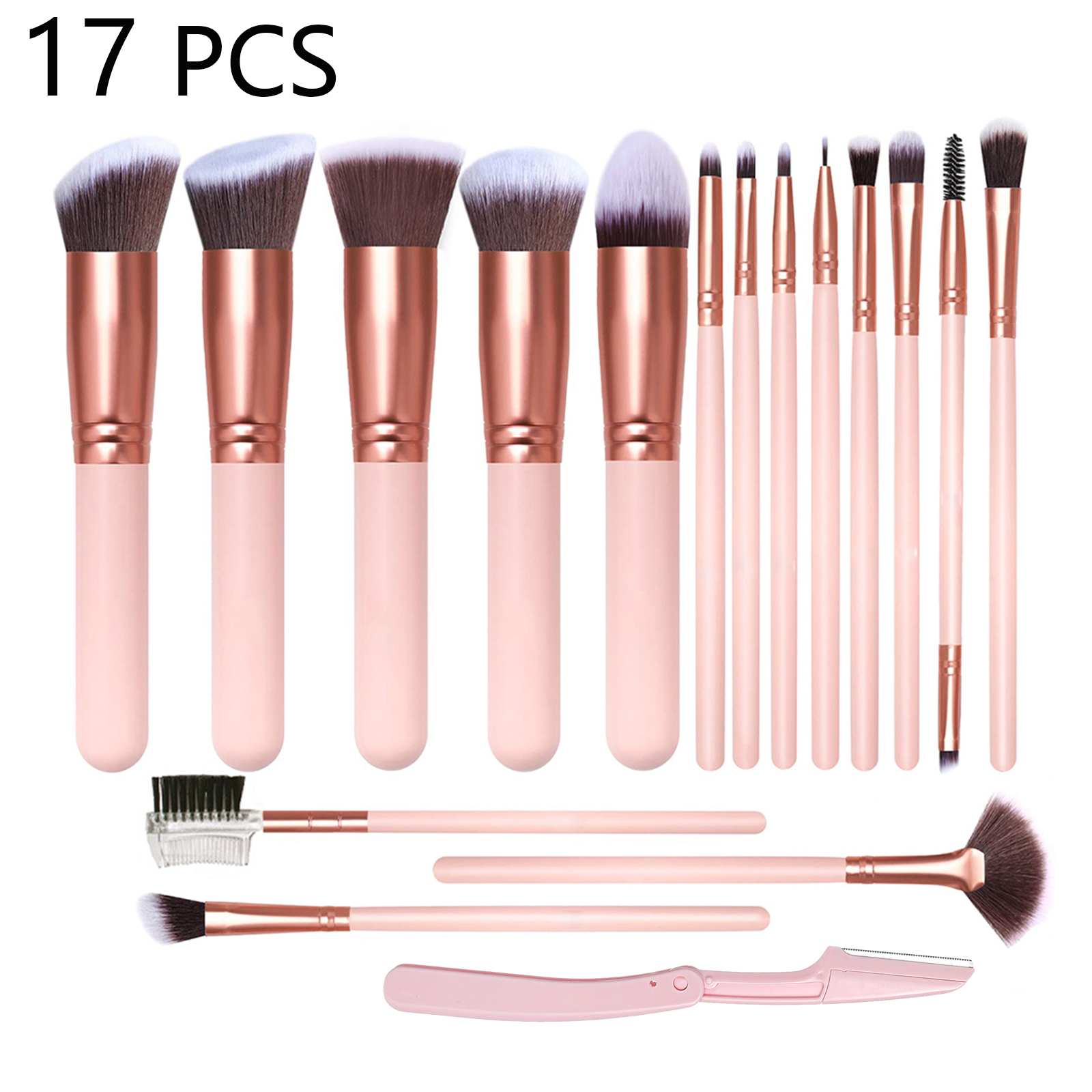 Shaving Brush Set - مجموعة فرش مكياج من 17 قطعة،