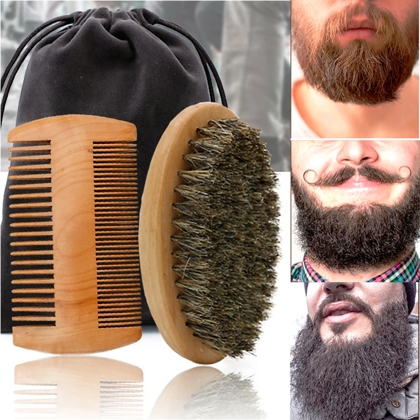 Shaving Brush Set - لينة الخنزير الخشن الخشب اللحية فرشاة