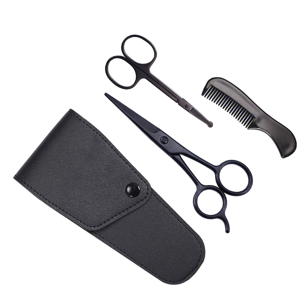 Shaving Brush Set - طقم مشط اللحية مع مقص وفرشاة
