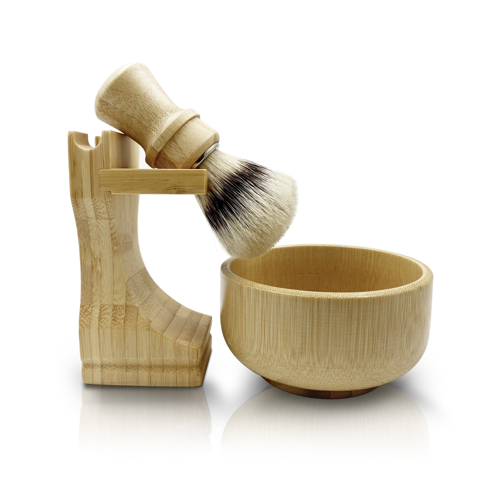 Shaving Brush Set - طقم حلاقة من الخيزران 3 في