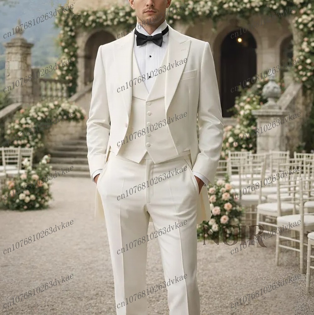 Men'S Grooming Jacket - بدلة رجالية بيضاء جديدة لحفلات الزفاف