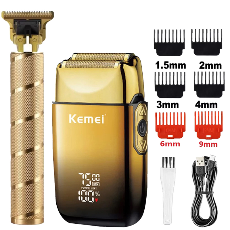 Mens Grooming Box - ماكينة حلاقة كهربائية Kemei KM-TX10 T9،