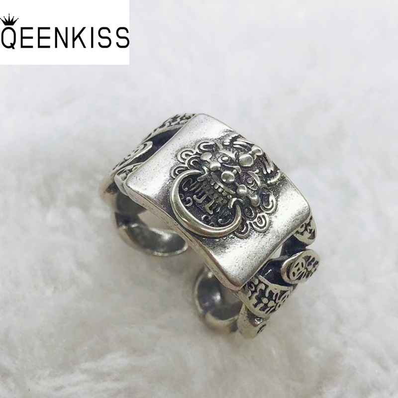 Men'S Grooming Gifts - QEENKISS-925 فضة PIXIU الدائري للرجال ،