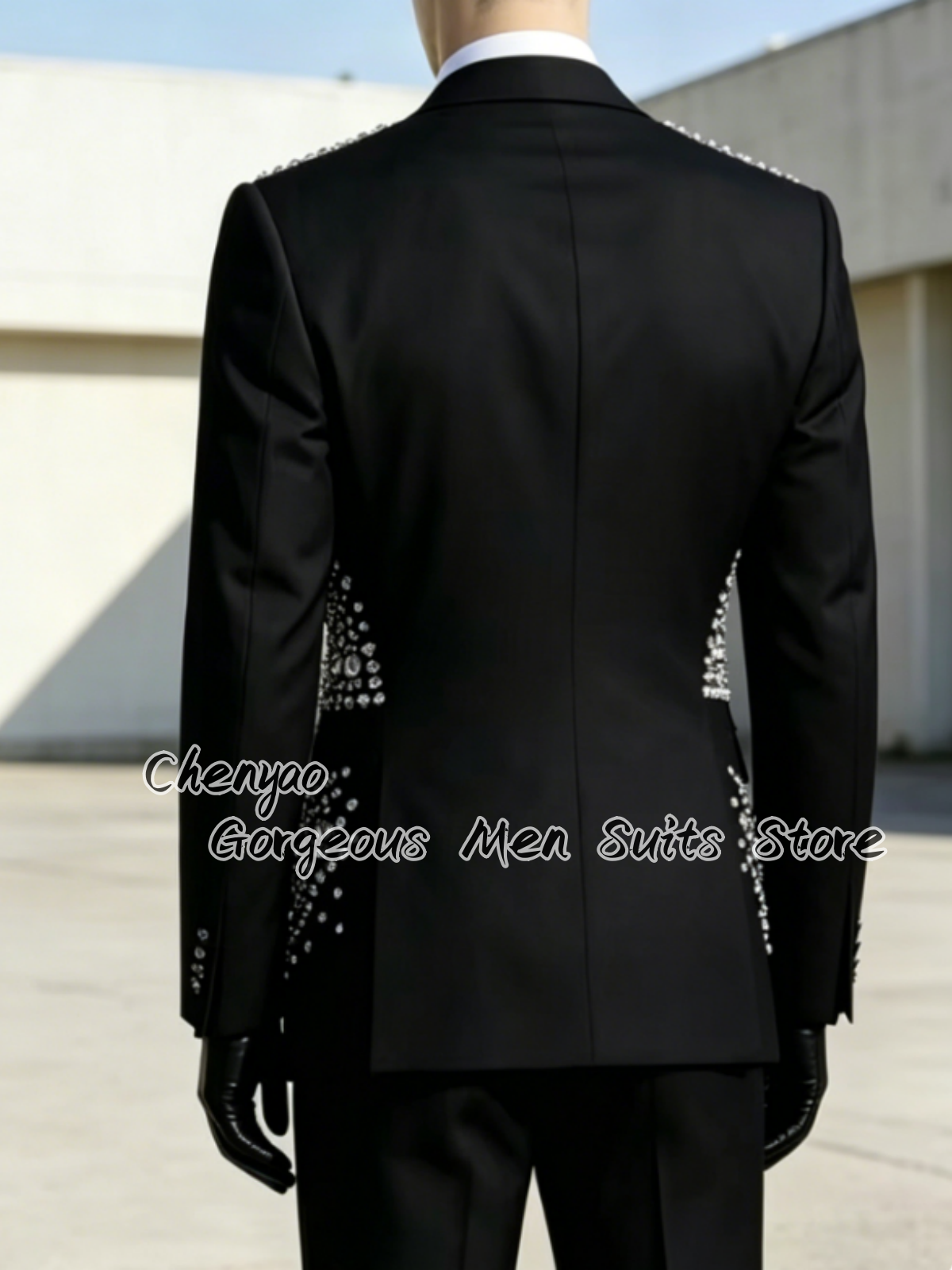 بدلة رجالية سوداء فاخرة مزينة  - مراجعة Men'S Grooming Jacket وسعره
