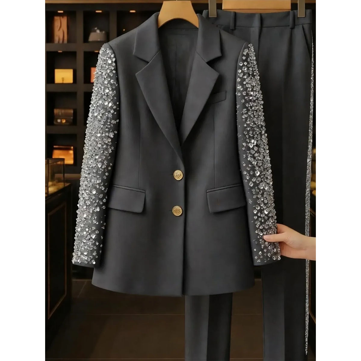 بدلات رجالية بتصميم ضيق مرصعة  - مراجعة Men'S Grooming Jacket وسعره