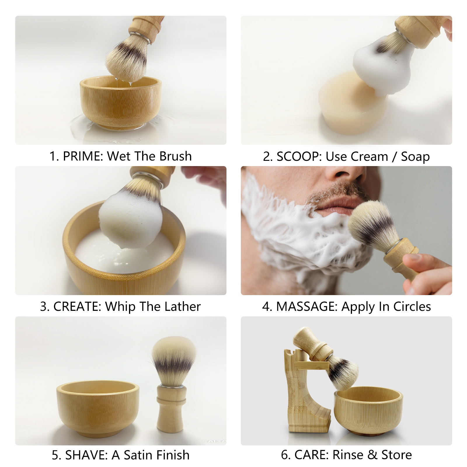 طقم حلاقة من الخيزران 3 في 1 ل - مراجعة Shaving Brush Set وسعره