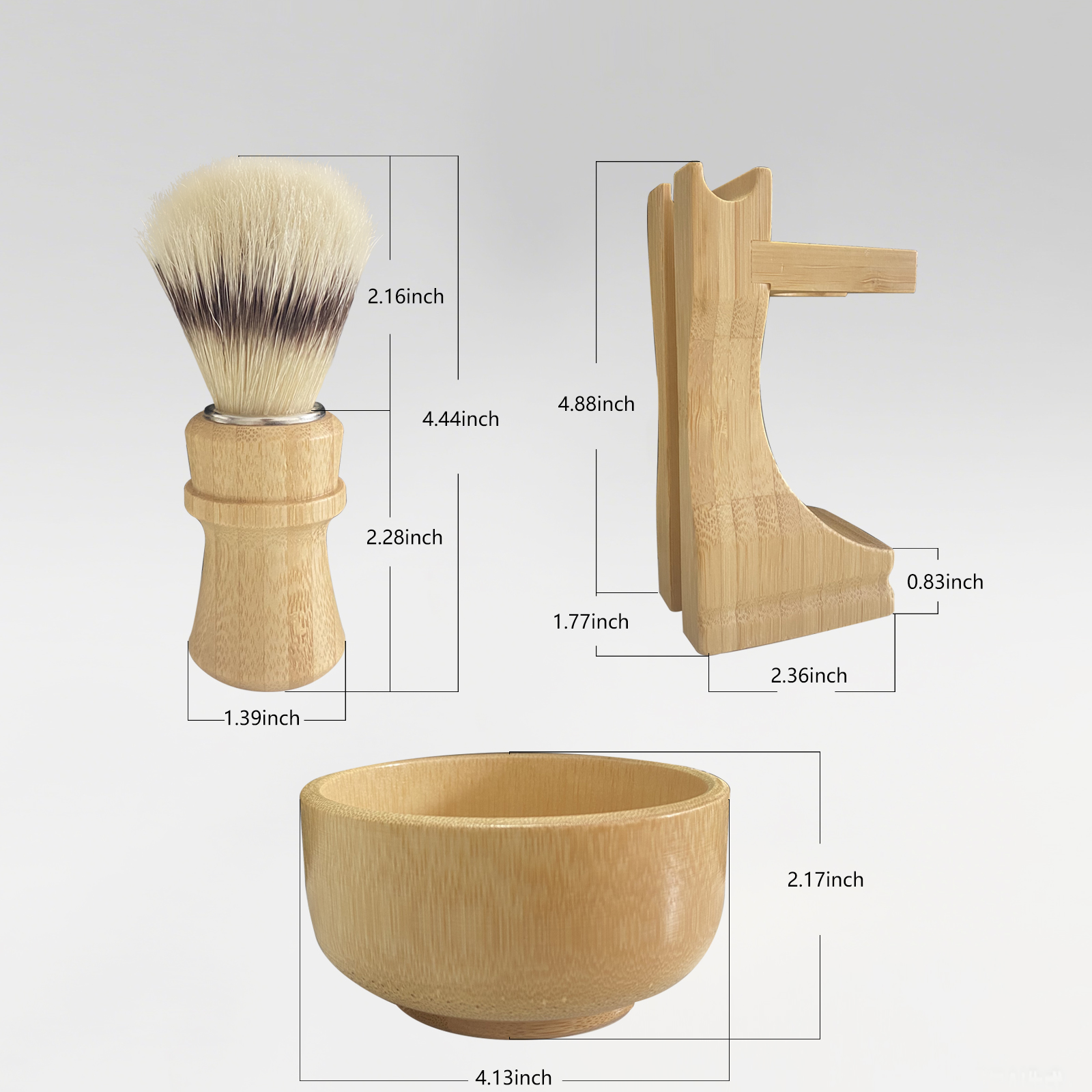 طقم حلاقة من الخيزران 3 في 1 ل - مراجعة Shaving Brush Set وسعره